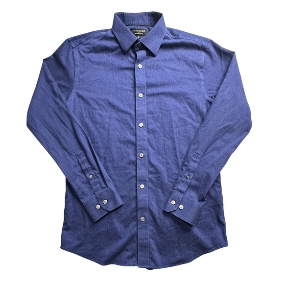 Banana Republic Shirt Mens Medium Blue Non-Iron Slim Fit Button Up Long Sleeve - Picture 1 of 11
